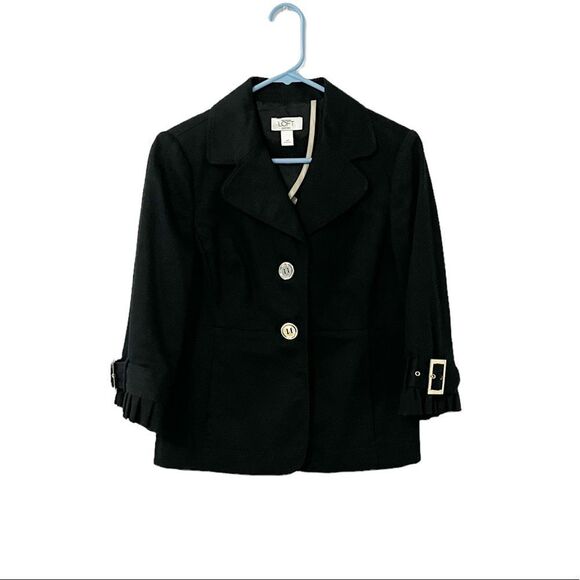 LOFT Jackets & Blazers - Ann Taylor LOFT Women Black 3/4 Sleeve Jacket Petites Size 6P